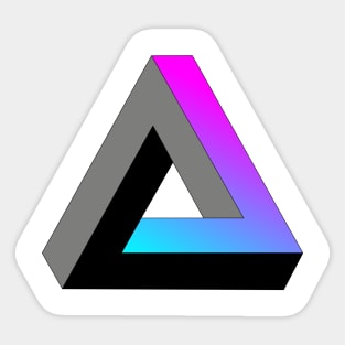 Impossible triangle with cyan to magenta gradient Sticker